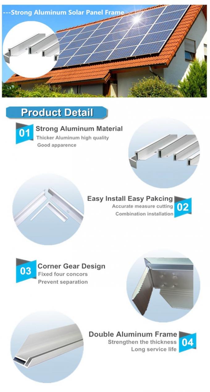 cadre en aluminium de panneau solaire de profil de 6000 séries avec de haute qualité