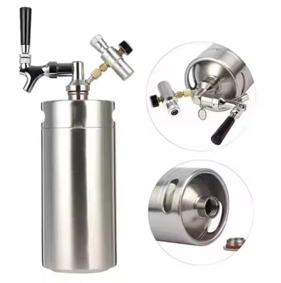 Wall Thickness 0.8mm Stainless Steel Keg Growler Ideal For Storing And Dispensing Craft Beer Carbonated Beverages With Control